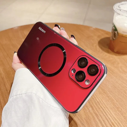📱Gradientowe szklane etui magnetyczne na iPhone'a🎁