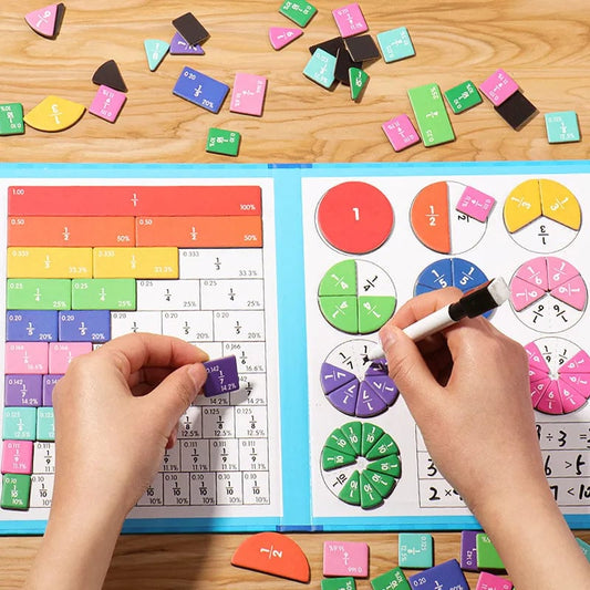 🏅Książka magnetyczna Montessori Puzzle ułamkowe dla dzieci