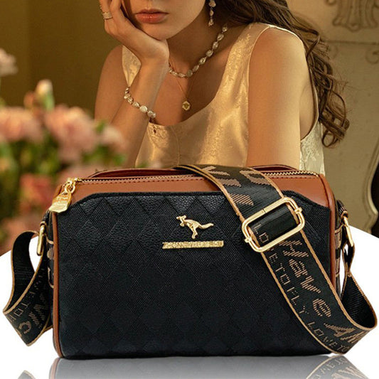 🎊Modna 3-warstwowa torba crossbody z wzorem w romby o dużej pojemności