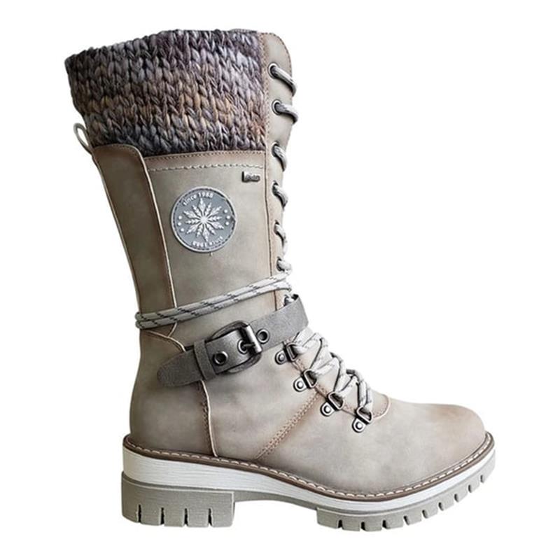 Vattentäta Knähöga Snöstövlar för Damer - Varma & Halkfria Vinterstövlar-7