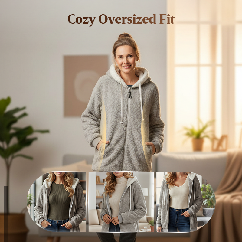 ❄️Christams Hot Sale 50% OFF NOW!⚡50K+ SOLD!✨Damernas fleecejacka med sherpafoder🧥❄️-5