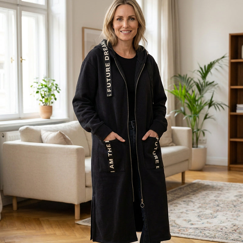 🔥50% 🍂 SÄSONGSERBJUDANDE | Lång hoodie för dam-9