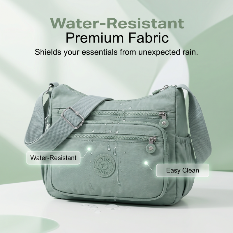 ✨ 50 % RABATT NU! ✨ Lätt nylon crossbody-väska med flera fickor – smidig, säker & perfekt för vardag & resa 🎒-4