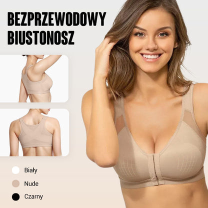 🌸Odpowiedni dla osób w średnim i starszym wieku🔥 Damski biustonosz bezprzewodowy z przednim guzikiem