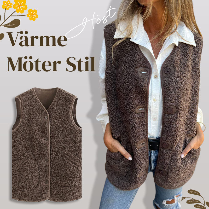 🧥 Kvinnors höstväst – knäppbar, kort och varm, mjuk och bekväm, perfekt för höst och vinter! ✨