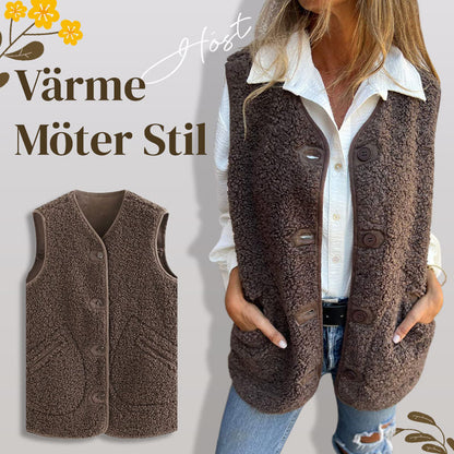 🧥 Kvinnors höstväst – knäppbar, kort och varm, mjuk och bekväm, perfekt för höst och vinter! ✨