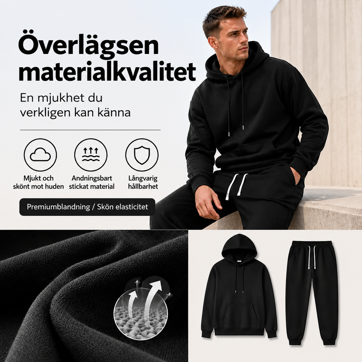 Set i två delar för män: ledig huvtröja och mjukisbyxor-3
