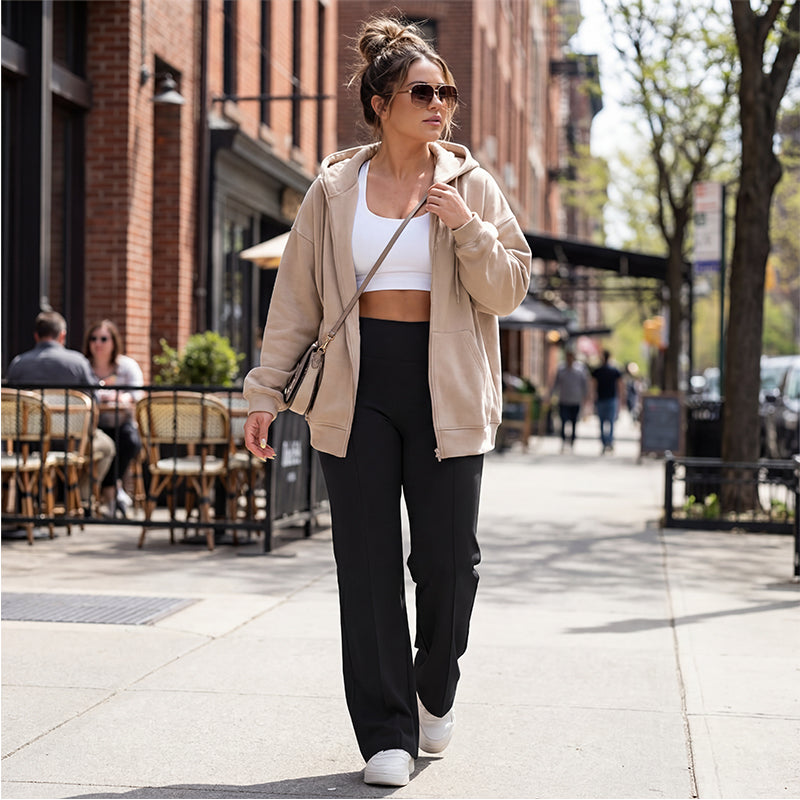 👖 50% RABATT! 💃 Dambyxor med Raka Ben – Enfärgade, Lösa & Bekväma – Perfekt för Vardag och Kontor 👜-4