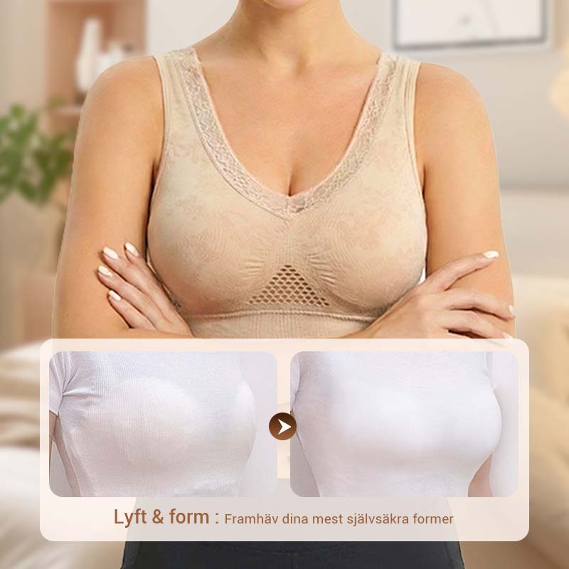 【🔥50 % rabatt! ✨Köp 1 få 1 gratis - 2 st】Bekväm lyftande behå i ren bomull utan knappar-1
