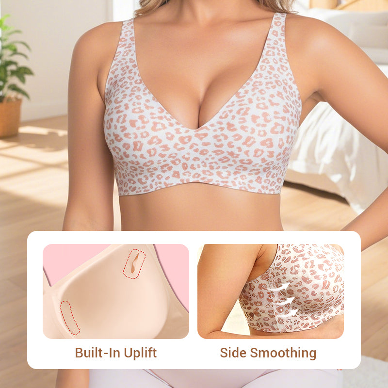 🔥50 % rabatt! 💕 Jelly Trådlös BH – 9 färger | S–3XL | Sömlös, Push-Up, Djup V-ringning | Vardagskomfort-9
