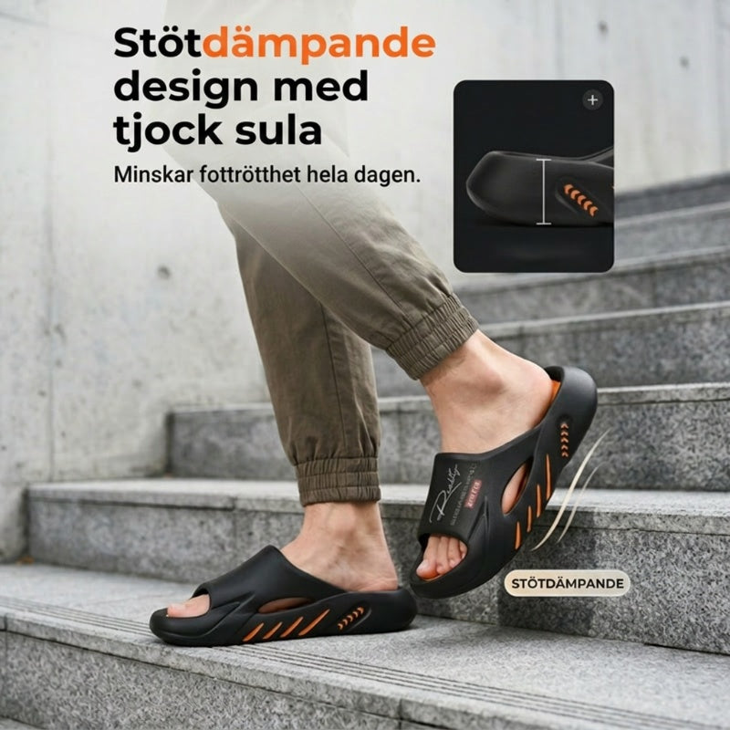 ☁️ 🎁Nyhet 50 % rabatt | Halkfria molnslides med tjock sula för herrar-2