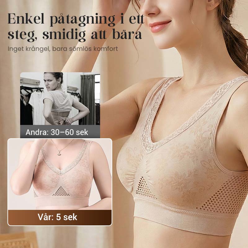 【🔥50 % rabatt! ✨Köp 1 få 1 gratis - 2 st】Bekväm lyftande behå i ren bomull utan knappar-2