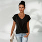 👚 50% RABATT! 💃 Elegant Kortärmad T-shirt med Vriden V-ringning – Mjukt Tyg, Figursydd Silhuett & Perfekt För En Stilren Vardagslook 🌸-5