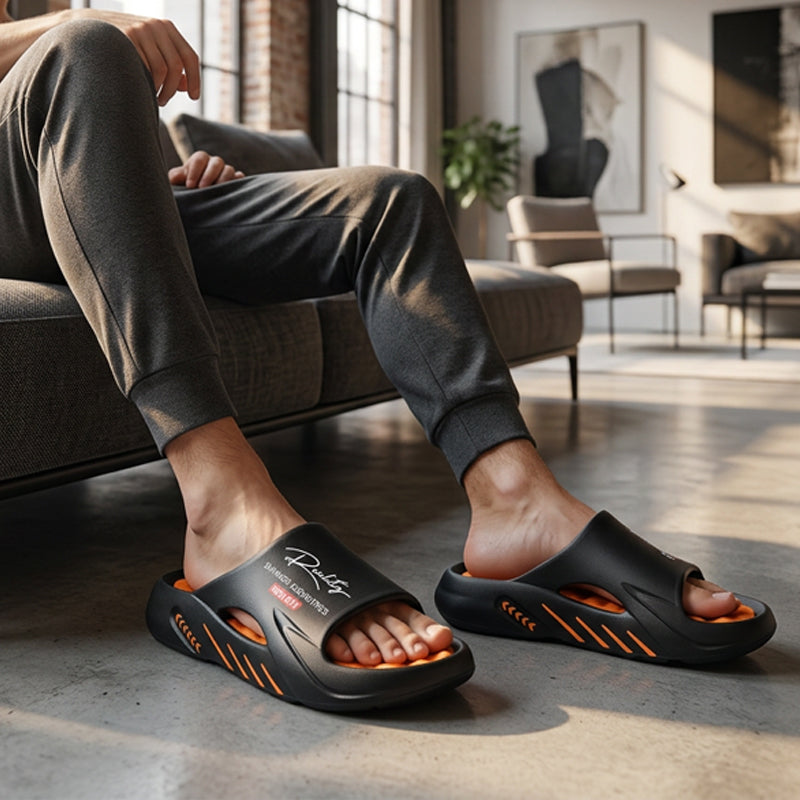 ☁️ 🎁Nyhet 50 % rabatt | Halkfria molnslides med tjock sula för herrar-3