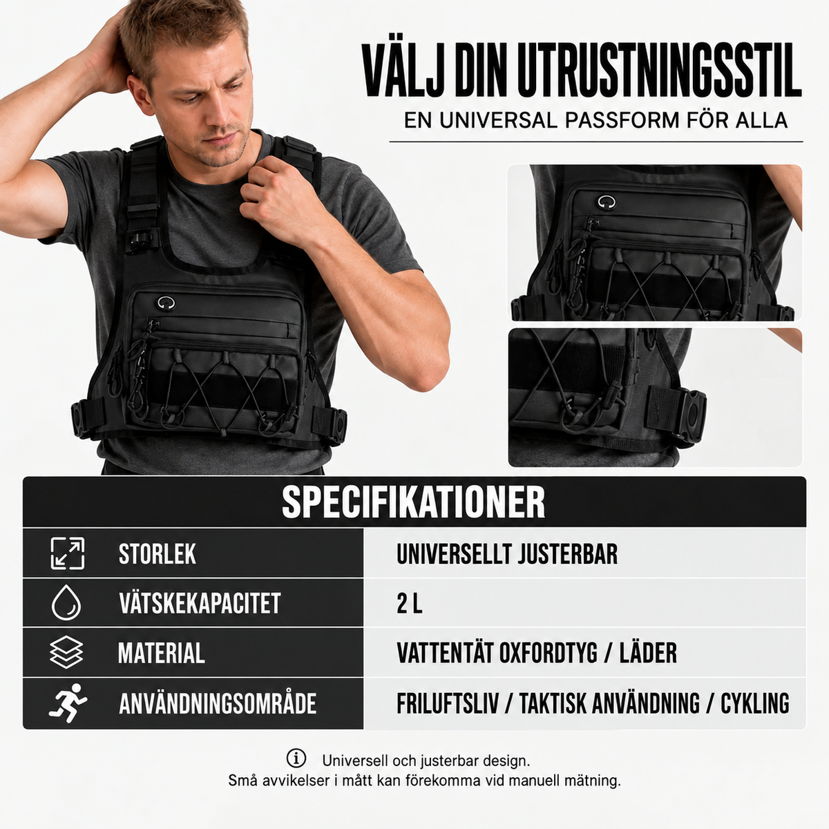 🔥Supererbjudande: 50 % rabatt🔥 Cykelväst med förvaring fram och bak för herrar – förberedd för vätskesystem, 3 l förvaring, ventilerande mesh 🏃-2