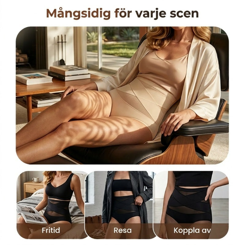 🌸 Högmidjade figurformande trosor med magkontroll (✨3-pack✨) – Plus size-4