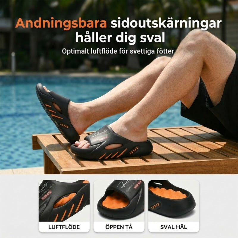 ☁️ 🎁Nyhet 50 % rabatt | Halkfria molnslides med tjock sula för herrar-6