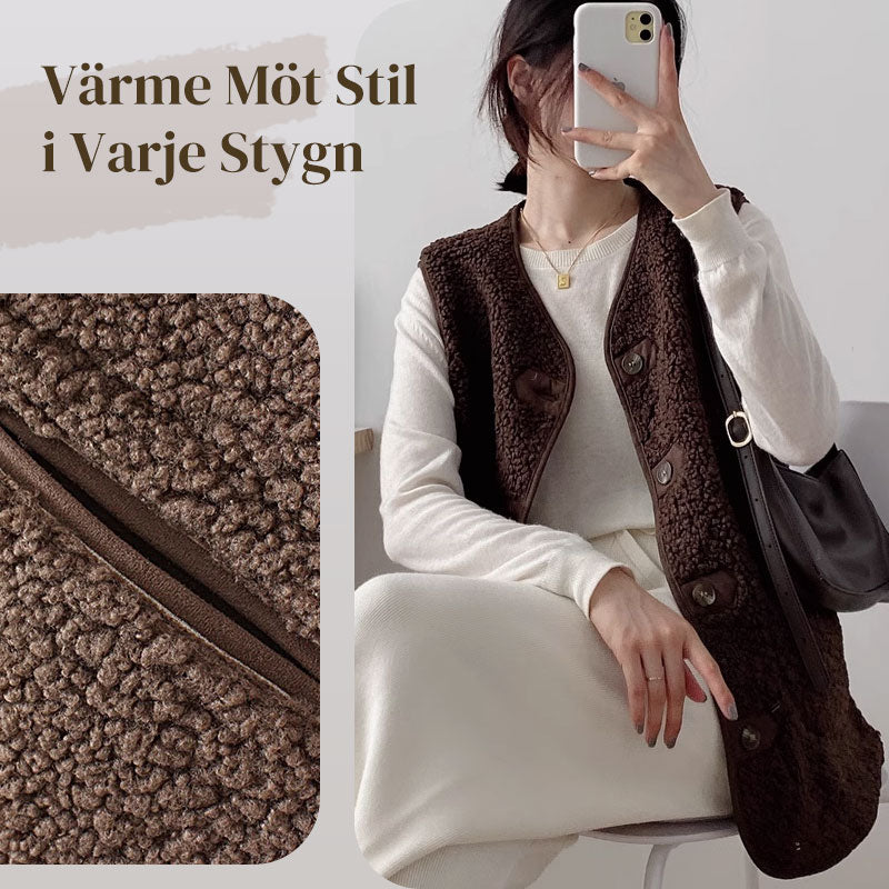 🧥 Kvinnors höstväst – knäppbar, kort och varm, mjuk och bekväm, perfekt för höst och vinter! ✨-6
