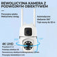 Panoramiczna kamera bezpieczeństwa 4K z podwójnym obiektywem i funkcją obrotu i pochylenia w zakresie 360°