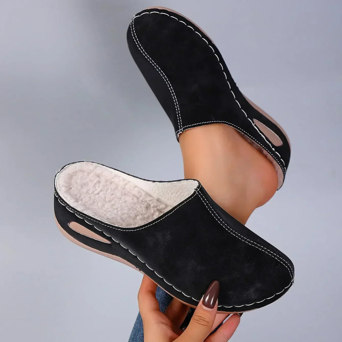 Ergonomiska och halksäkra ortopediska vintertofflor-2