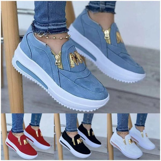 Damskie trampki ortopedyczne na platformie wsuwane👞