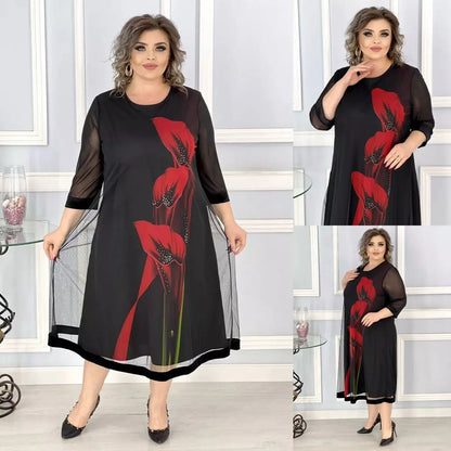 💖Elegancka i wyrafinowana czarna szyfonowa sukienka