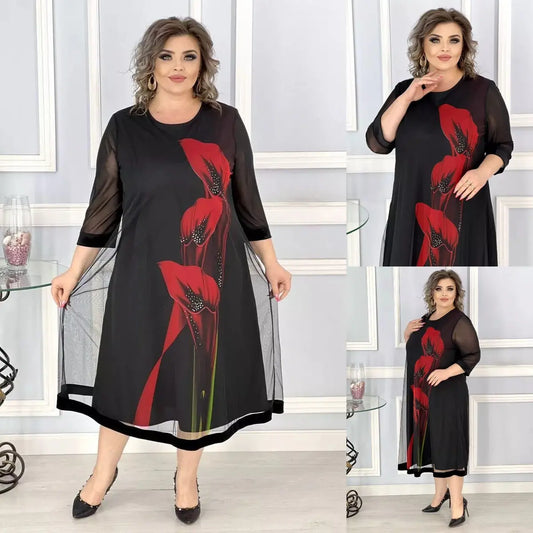 💖Elegancka i wyrafinowana czarna szyfonowa sukienka