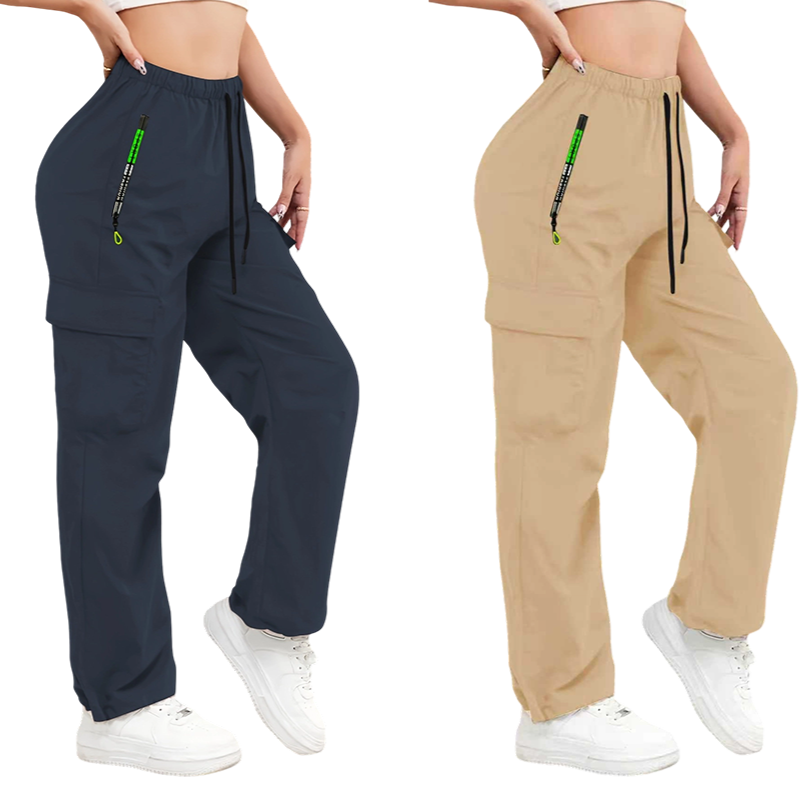 🔥50% 💥 Vintage-cargobyxor för dam med fickor – lös passform, andningsbara, justerbar midja ✨-23