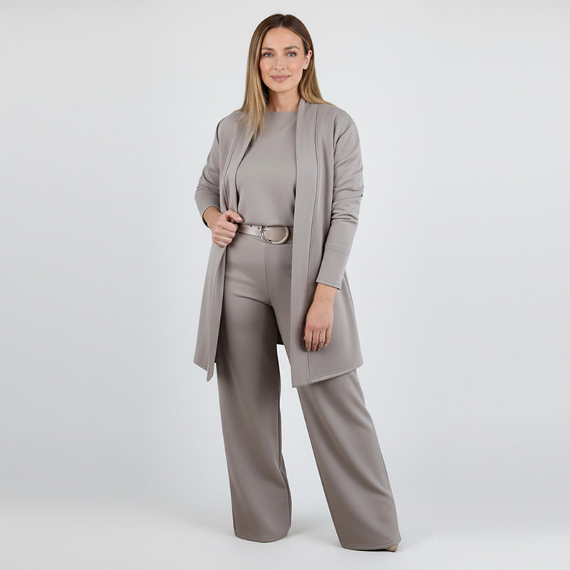 ⏳Tidsbegränsat specialerbjudande⏰Elegant 3-delat set med lång kofta, topp och byxor💞-15