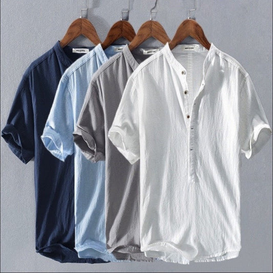 🔥GORĄCA WYPRZEDAŻ 49% 🔥 Nowa lniana koszula męska z krótkim rękawem