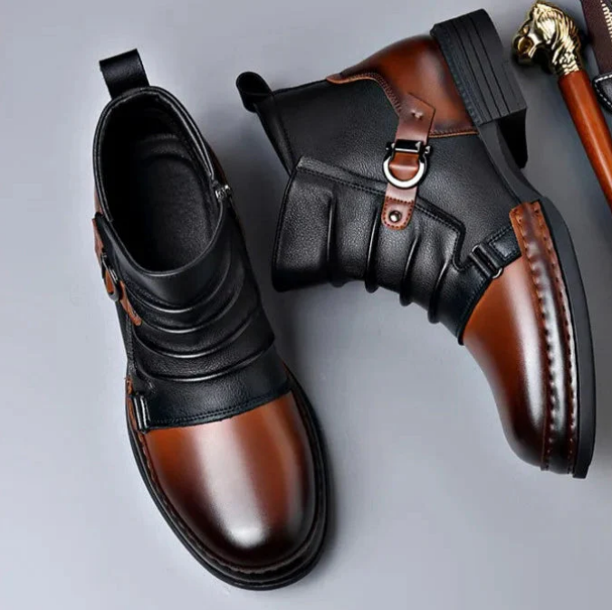 👞 Herrstövlar i äkta läder – Slitstarka, snygga och bekväma hela dagen för vardag och arbete 🔧-6