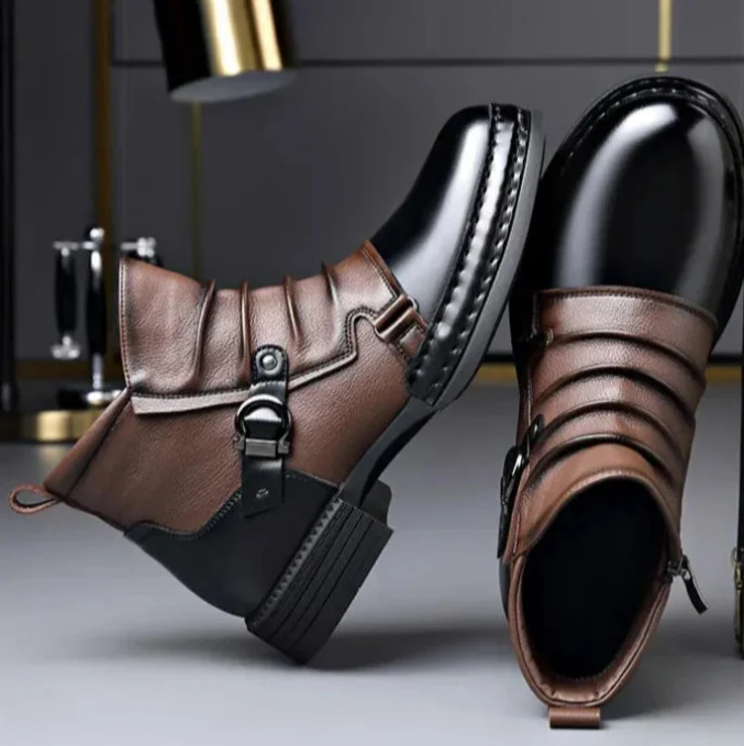 👞 Herrstövlar i äkta läder – Slitstarka, snygga och bekväma hela dagen för vardag och arbete 🔧-7