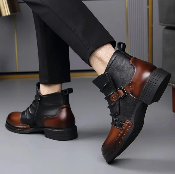 👞 Herrstövlar i äkta läder – Slitstarka, snygga och bekväma hela dagen för vardag och arbete 🔧-9