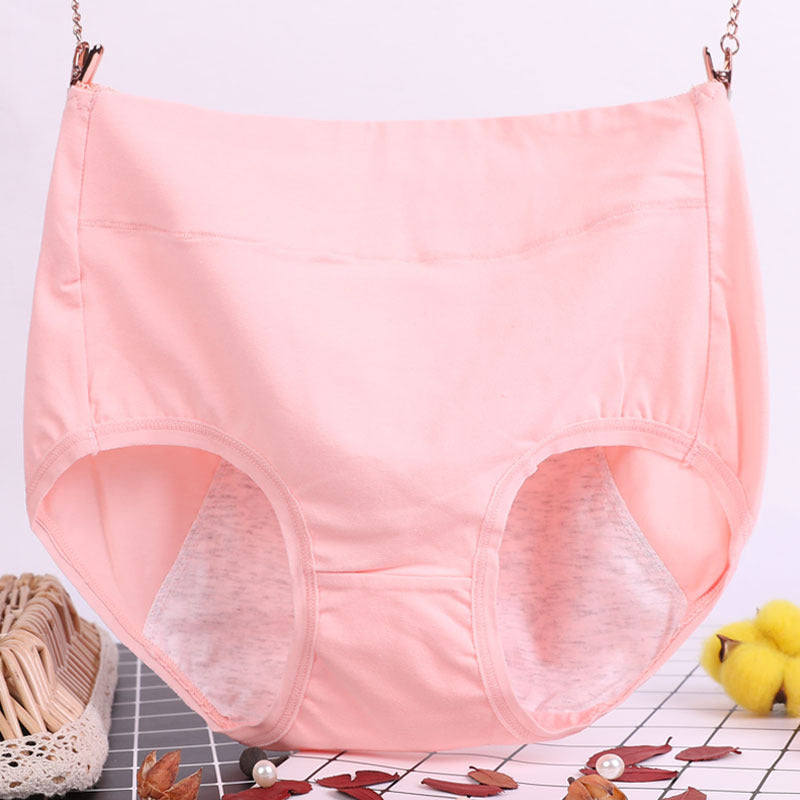 🔥Hög midja Plus Size bomull Antibakteriella och läckagesäkra fysiologiska underkläder-2