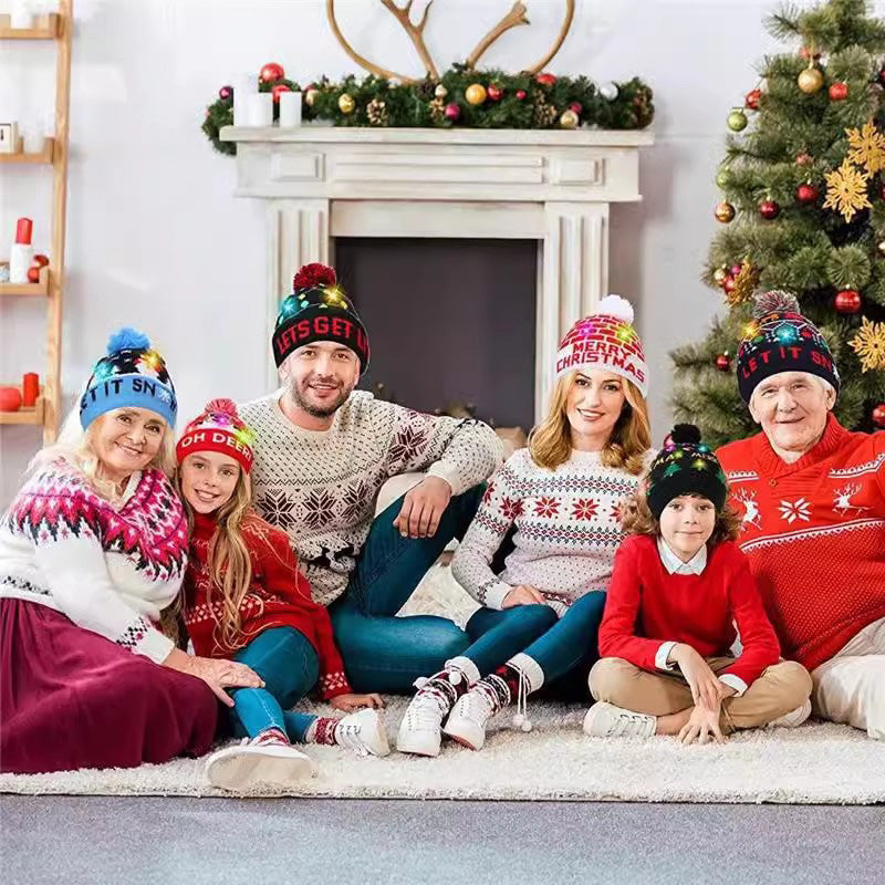 🔥50 % rabatt! 🎄 LED-belyst stickad julmössa – 6 blinkande jul-LED:er med 3 ljuslägen & pompom-3