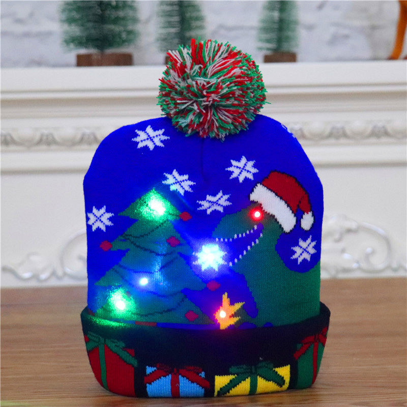 🔥50 % rabatt! 🎄 LED-belyst stickad julmössa – 6 blinkande jul-LED:er med 3 ljuslägen & pompom-11