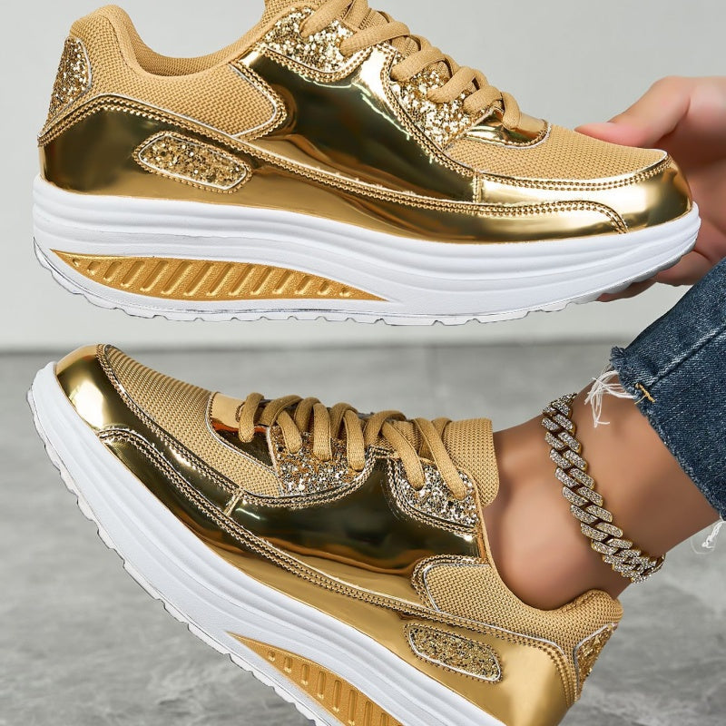 ✨ Moderna sneakers med plattform för kvinnor för glänsande fritidsstil-4
