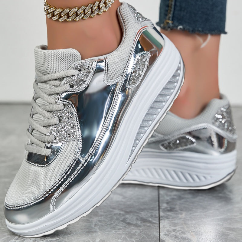 ✨ Moderna sneakers med plattform för kvinnor för glänsande fritidsstil-6