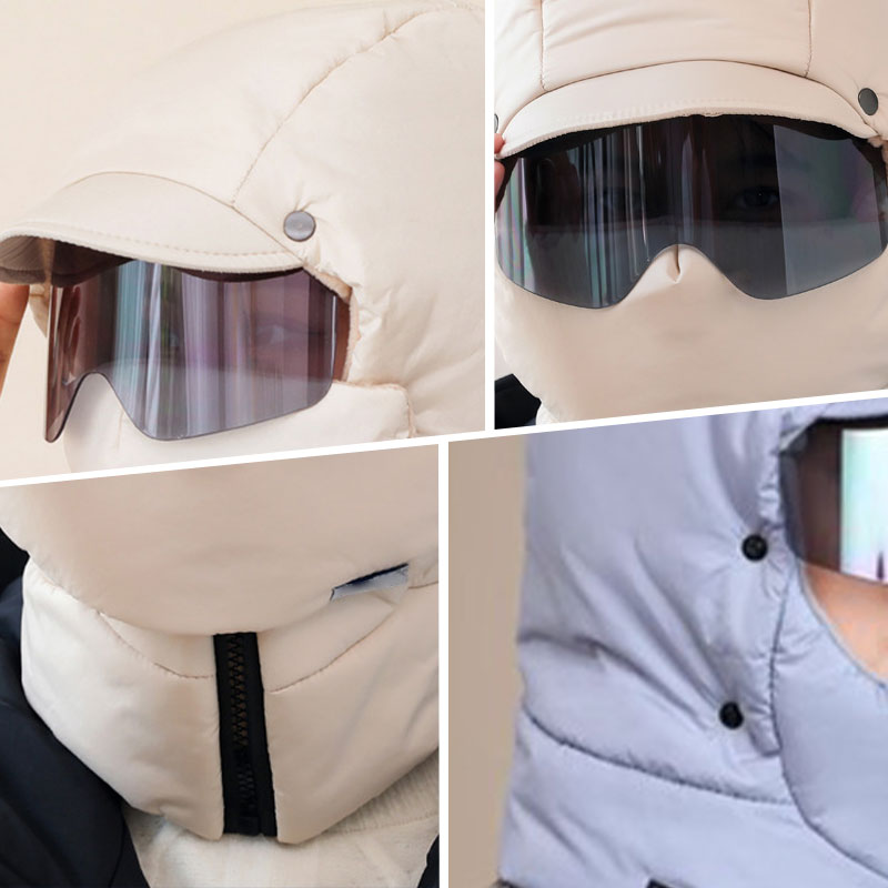 ❄️Vintererbjudande🍂-Vindtät Heltäckande Ridmask för utomhusbruk med glasögon-2