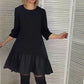🌸Luźna plisowana elegancka czarna sukienka