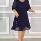 👗Elegancka sukienka z półrękawkiem i nadrukiem w kropki