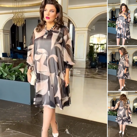 🌸Oddychające i wygodne sukienki szyfonowe plus size