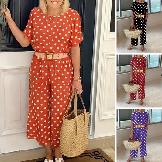 💖Damski dwuczęściowy zestaw Casual Polka Dot