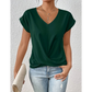 👚 50% RABATT! 💃 Elegant Kortärmad T-shirt med Vriden V-ringning – Mjukt Tyg, Figursydd Silhuett & Perfekt För En Stilren Vardagslook 🌸-1