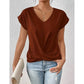 👚 50% RABATT! 💃 Elegant Kortärmad T-shirt med Vriden V-ringning – Mjukt Tyg, Figursydd Silhuett & Perfekt För En Stilren Vardagslook 🌸-3