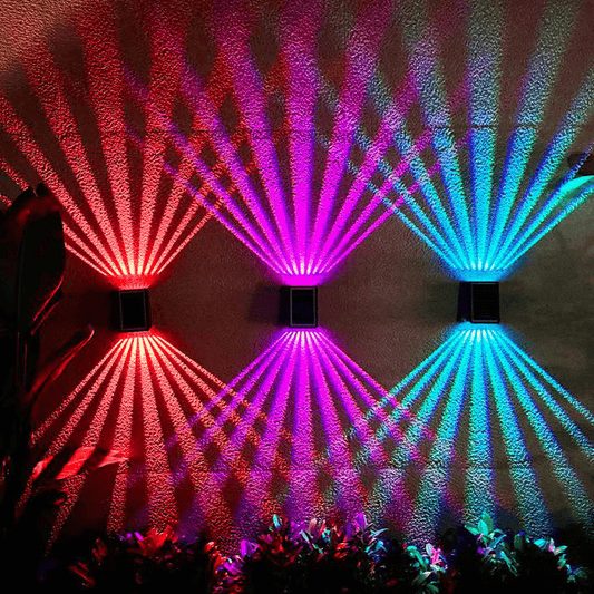 🔥✨4 LED Solar Colorful Wall Lights Światło zewnętrzne Wodoodporny