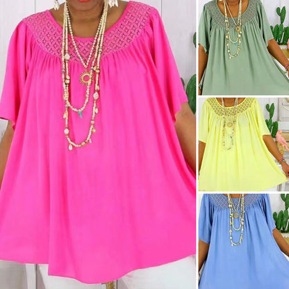 🔥👗Luźny damski top z krótkim rękawem