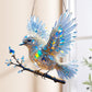 🎁🐦Biżuteria artystyczna Crystal Sky Bluebird Colour