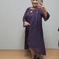 Elegancka, zwiewna sukienka damska z cekinami i stójką, dwuczęściowa
