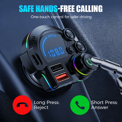 📻 Uniwersalny dwuportowy odtwarzacz FM Bluetooth do samochodu 🚗